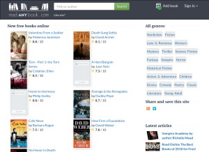 How readanybook.com looks like on a tablet such as an iPad.