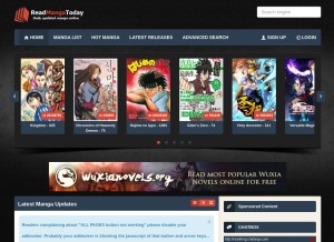 How readmng.com looks like on a tablet such as an iPad.