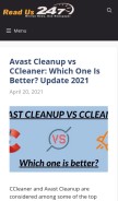 How readus247.com looks like on a mobile device such as an iPhone.