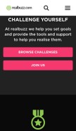 How realbuzz.com looks like on a mobile device such as an iPhone.