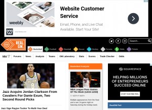 How realgm.com looks like on a tablet such as an iPad.