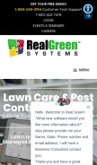 How realgreen.com looks like on a mobile device such as an iPhone.