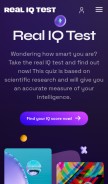 How realiqtest.net looks like on a mobile device such as an iPhone.