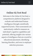 How realiqtest.w3spaces.com looks like on a mobile device such as an iPhone.