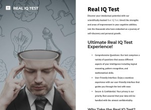 How realiqtest.weebly.com looks like on a tablet such as an iPad.