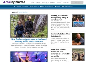 How realityblurred.com looks like on a tablet such as an iPad.