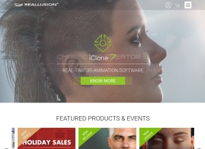 How reallusion.com looks like on a tablet such as an iPad.