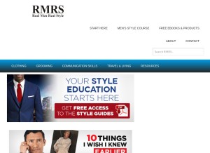 How realmenrealstyle.com looks like on a tablet such as an iPad.