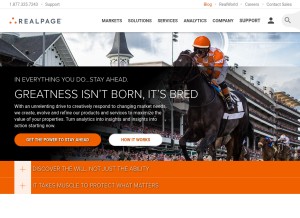 How realpage.com looks like on a tablet such as an iPad.