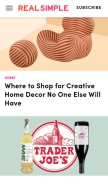 How realsimple.com looks like on a mobile device such as an iPhone.