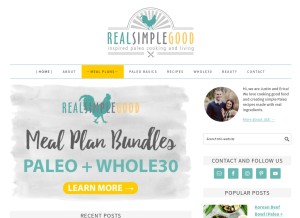 How realsimplegood.com looks like on a tablet such as an iPad.