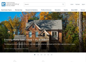 How realtor.org looks like on a tablet such as an iPad.