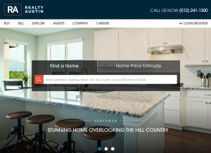 How realtyaustin.com looks like on a tablet such as an iPad.