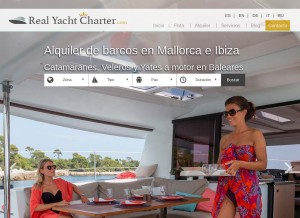 How realyachtcharter.com looks like on a tablet such as an iPad.