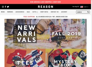 How reasonclothing.com looks like on a tablet such as an iPad.