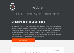 How rebble.io looks like on a tablet such as an iPad.