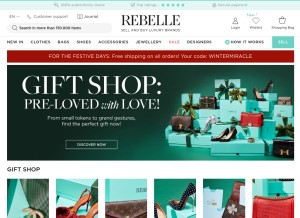 How rebelle.com looks like on a tablet such as an iPad.
