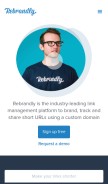 How rebrandly.com looks like on a mobile device such as an iPhone.