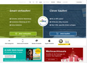 How rebuy.de looks like on a tablet such as an iPad.