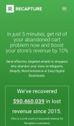 How recapture.io looks like on a mobile device such as an iPhone.