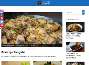 How recetasderoberto.com looks like on a tablet such as an iPad.