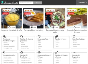 How recetasgratis.net looks like on a tablet such as an iPad.