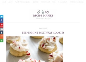 How recipe-diaries.com looks like on a tablet such as an iPad.