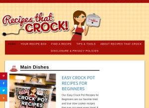 How recipesthatcrock.com looks like on a tablet such as an iPad.