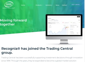 How recognia.com looks like on a tablet such as an iPad.