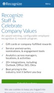 How recognizeapp.com looks like on a mobile device such as an iPhone.