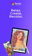 How recolor.com looks like on a mobile device such as an iPhone.