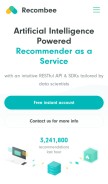 How recombee.com looks like on a mobile device such as an iPhone.