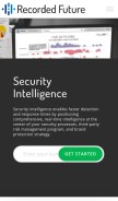 How recordedfuture.com looks like on a mobile device such as an iPhone.