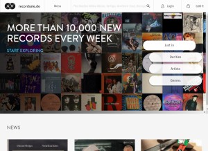 How recordsale.de looks like on a tablet such as an iPad.