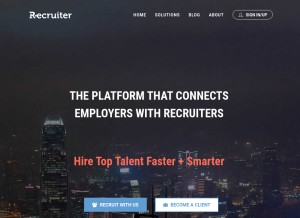 How recruiter.com looks like on a tablet such as an iPad.