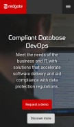 How red-gate.com looks like on a mobile device such as an iPhone.