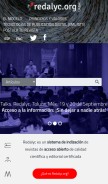 How redalyc.org looks like on a mobile device such as an iPhone.