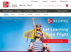 How redbirdlearning.com looks like on a tablet such as an iPad.