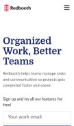 How redbooth.com looks like on a mobile device such as an iPhone.