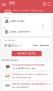 How redbus.in looks like on a mobile device such as an iPhone.