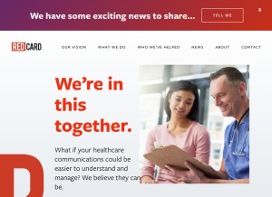 How redcard.com looks like on a tablet such as an iPad.