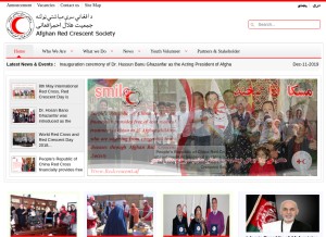 How redcrescent.af looks like on a tablet such as an iPad.