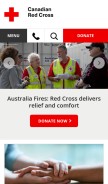 How redcross.ca looks like on a mobile device such as an iPhone.