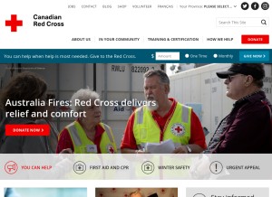 How redcross.ca looks like on a tablet such as an iPad.