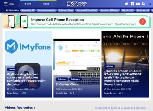 How redeszone.net looks like on a tablet such as an iPad.