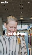How redia.dk looks like on a mobile device such as an iPhone.