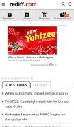 How rediff.com looks like on a mobile device such as an iPhone.