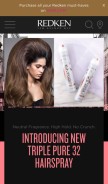 How redken.com looks like on a mobile device such as an iPhone.