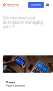 How redorangetechnologies.com looks like on a mobile device such as an iPhone.