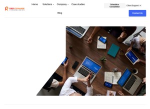 How redorangetechnologies.com looks like on a tablet such as an iPad.